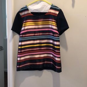 Lands End shirt with colorful ribbon trim size M